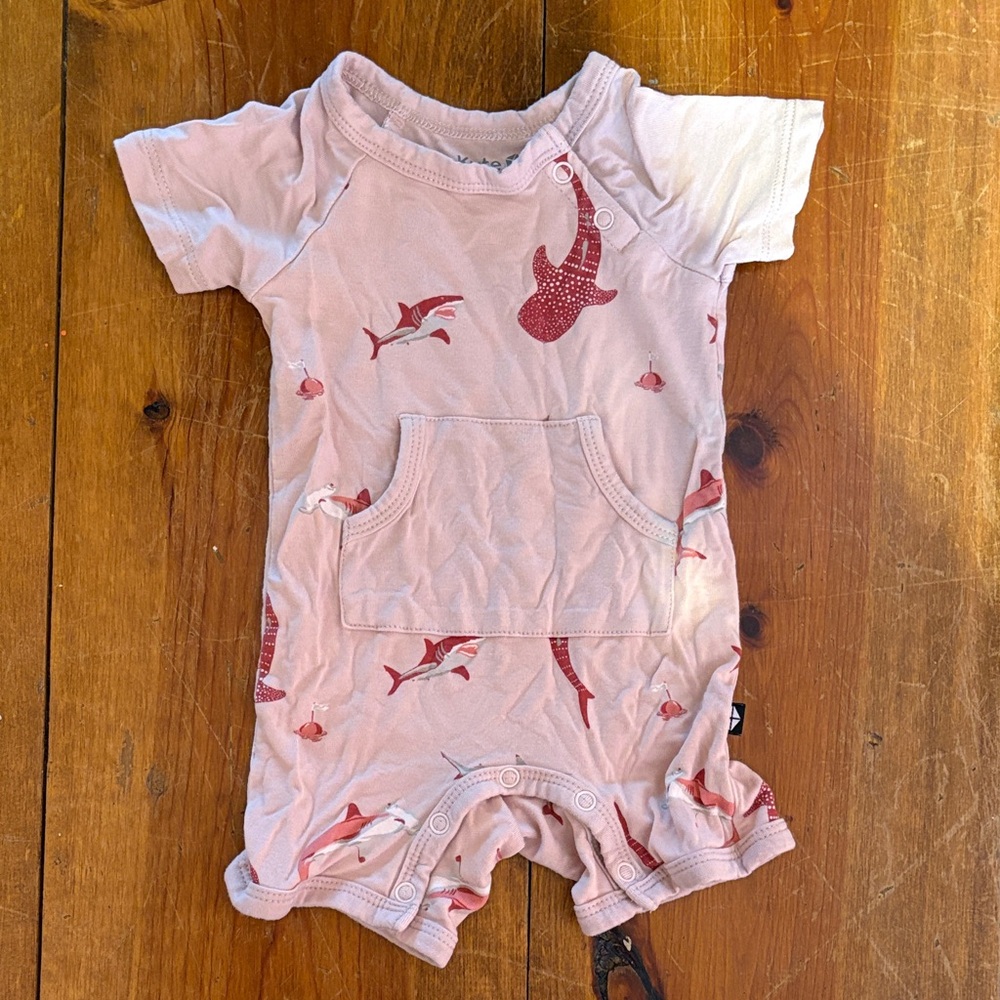 Kyte BABY Blush Shark Shortall 0-3m